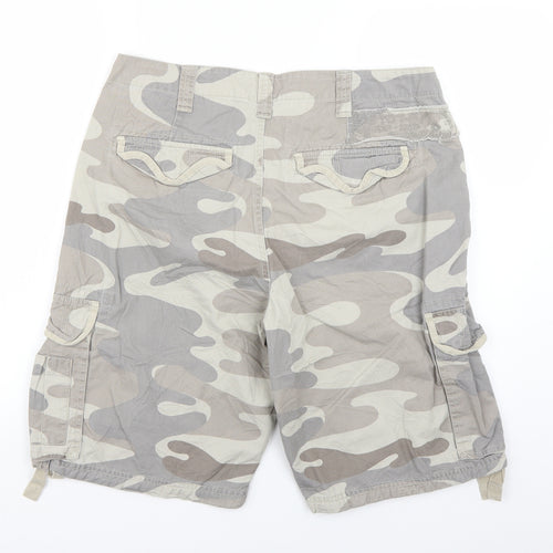 Lee Cooper Mens Grey Geometric  Sweat Shorts Size 34