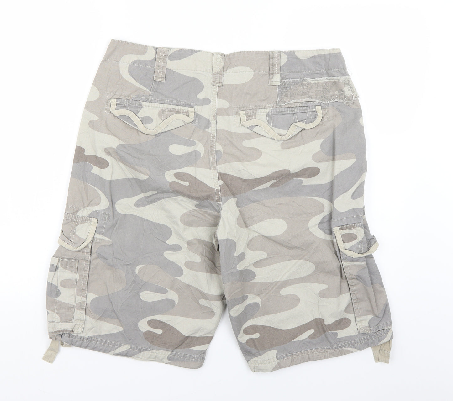 Lee Cooper Mens Grey Geometric  Sweat Shorts Size 34
