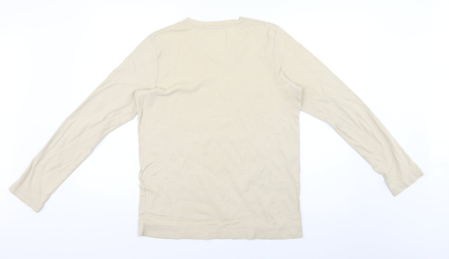 Moto Mens Beige    T-Shirt Size M