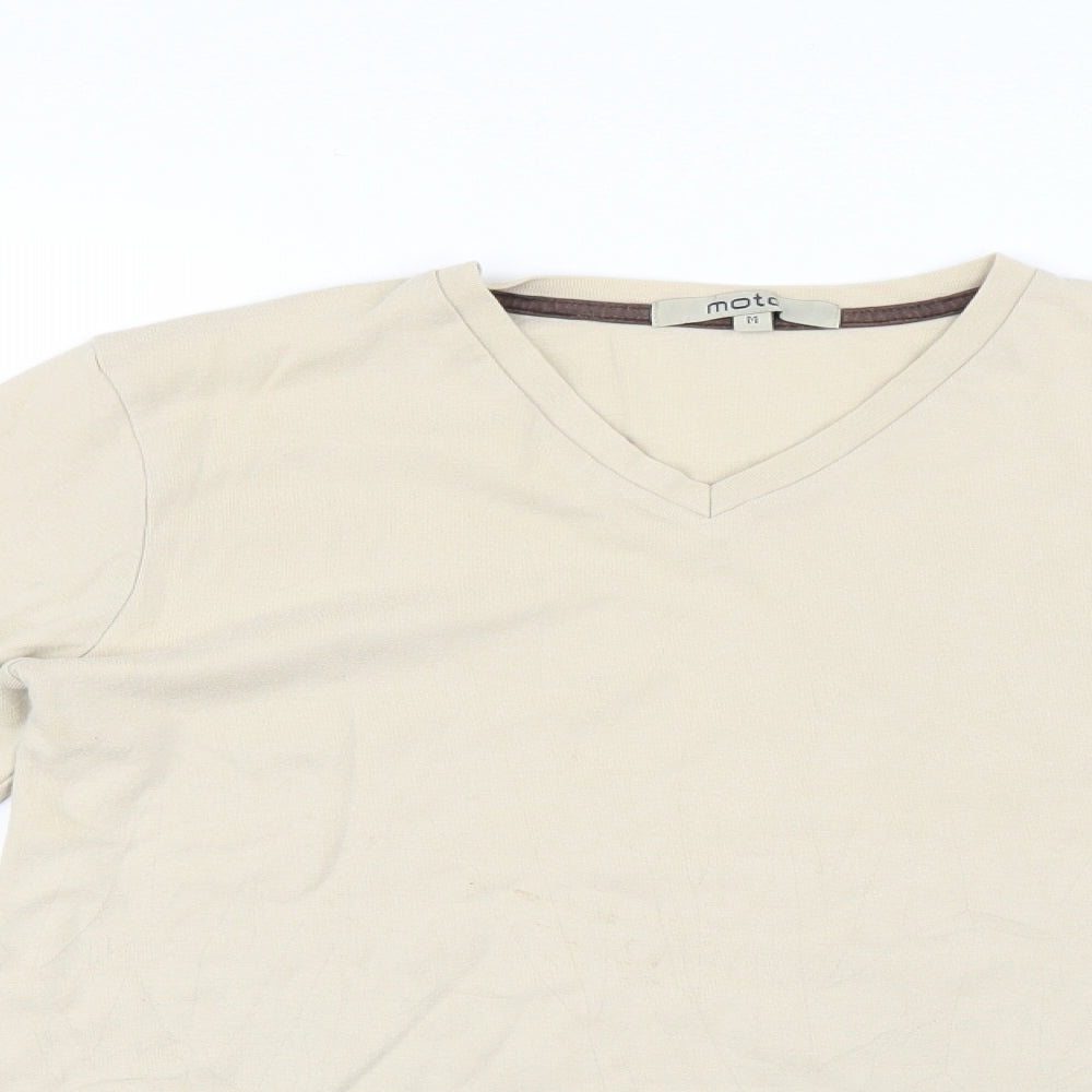 Moto Mens Beige    T-Shirt Size M