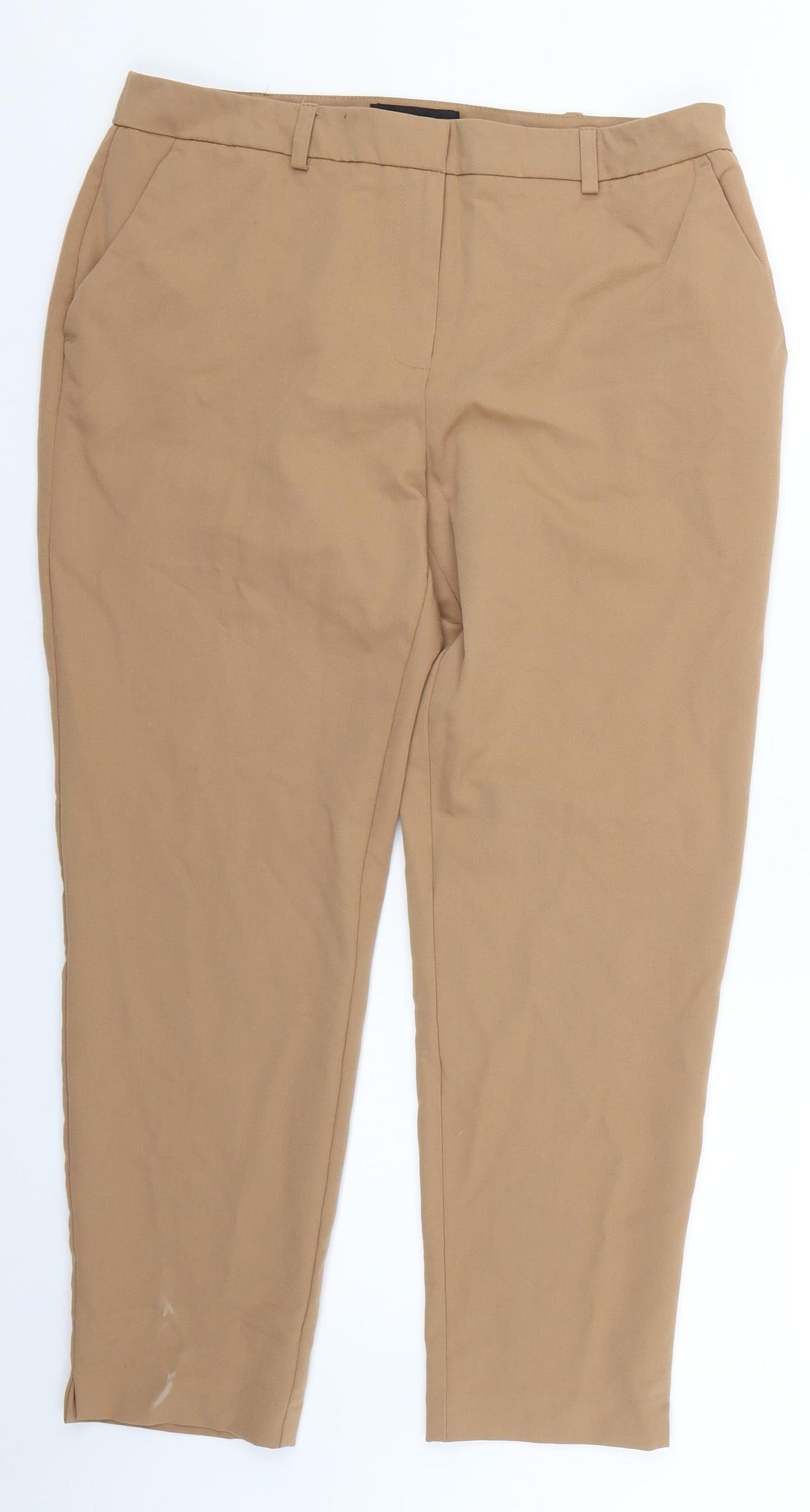 Dorothy Perkins Womens Brown   Cropped Trousers Size 12 L24 in