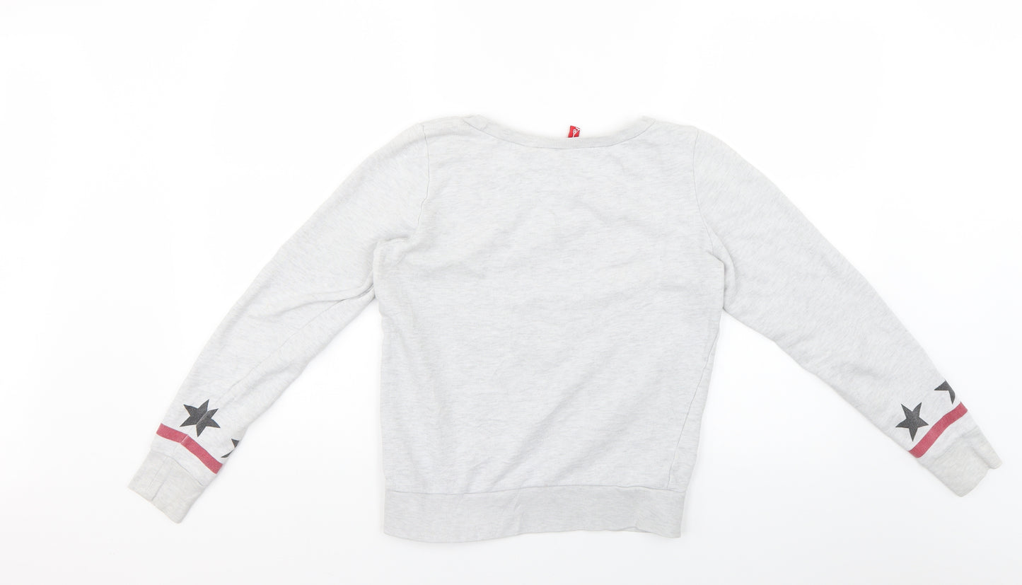 H&M Womens Grey Geometric  Pullover Jumper Size 8