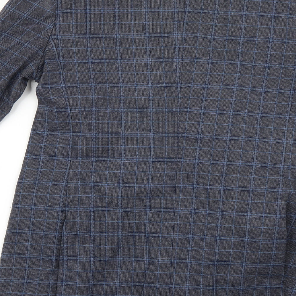 RESERVED Mens Blue Check  Jacket Suit Jacket Size 36