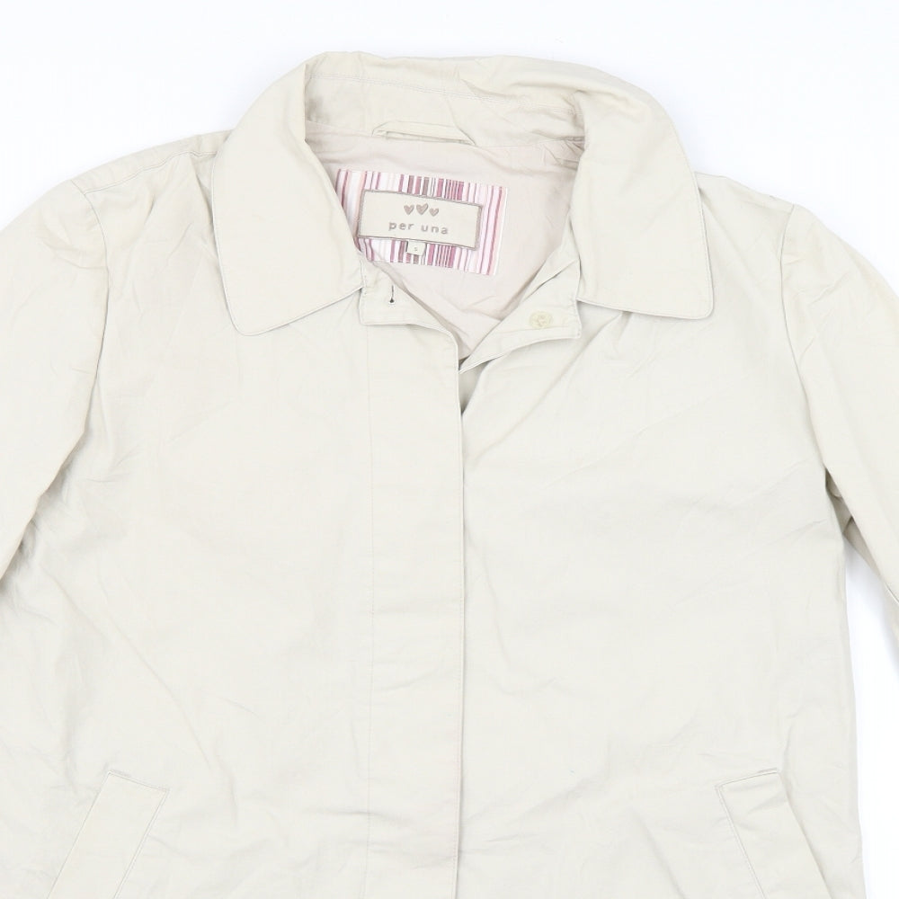 Per Una Womens Beige   Overcoat Coat Size S