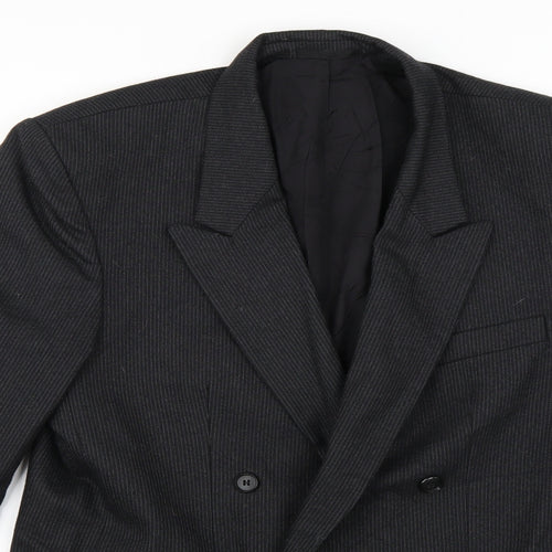 Preworn Mens Grey Striped  Jacket Suit Jacket Size 36