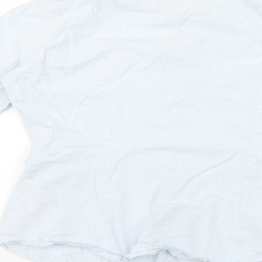Montego  Mens Blue Striped   Dress Shirt Size 38
