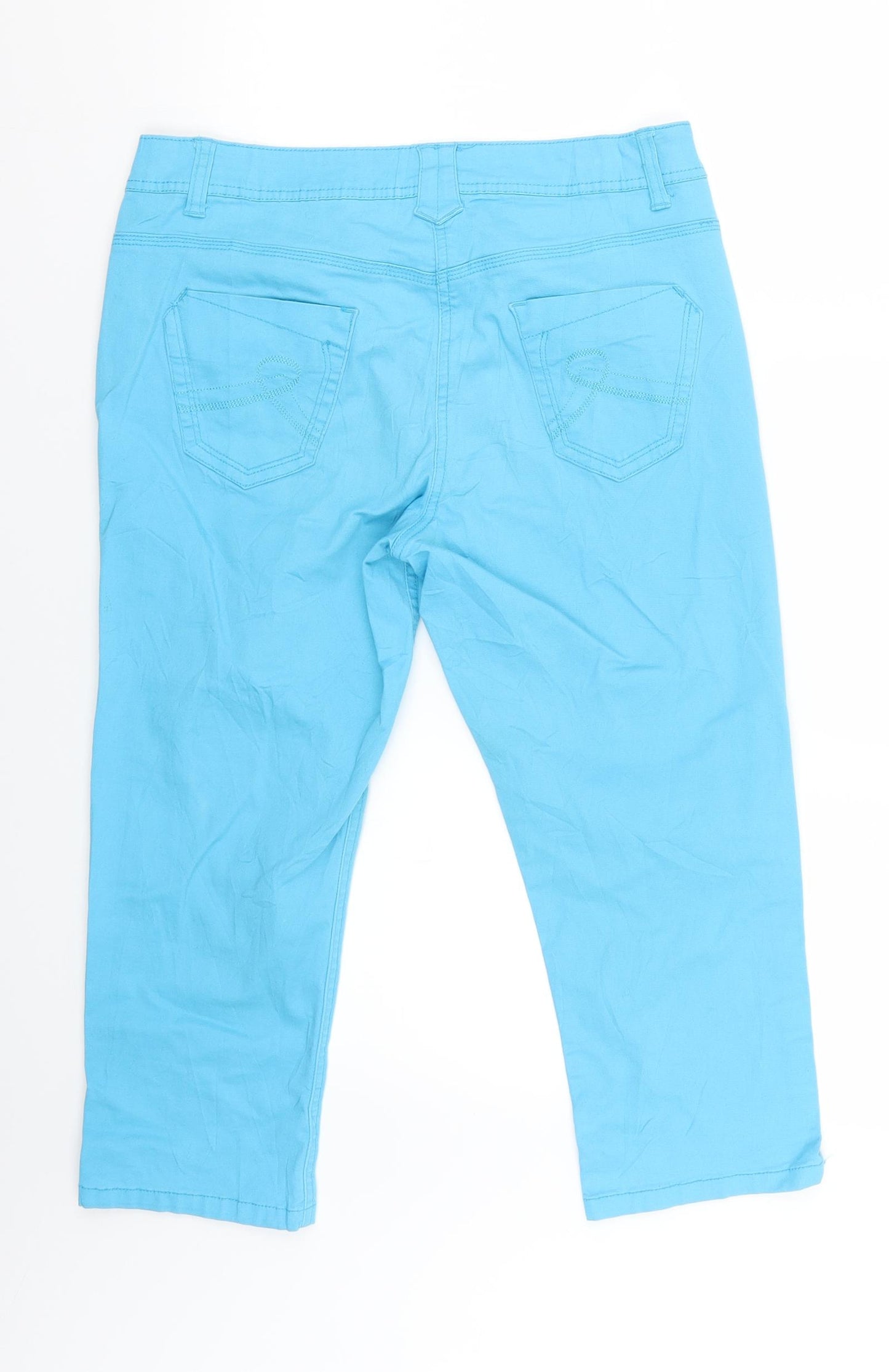 George Womens Blue   Cropped Trousers Size 12 L20 in