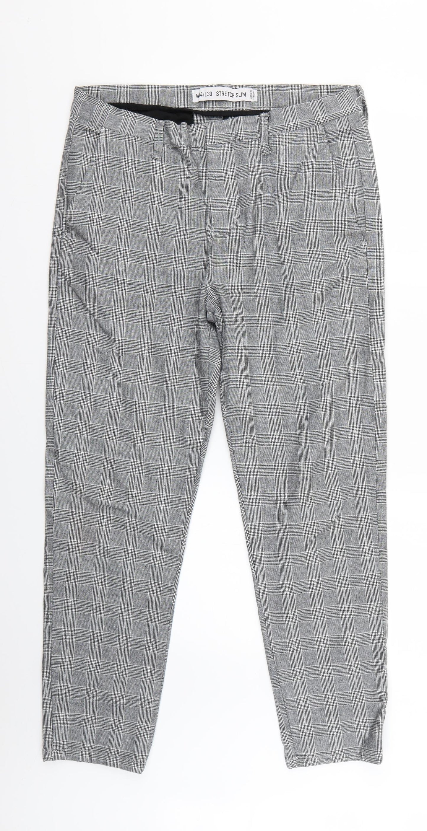 Denim & Co. Mens Grey Check  Sweatpants Trousers Size 34 L26 in