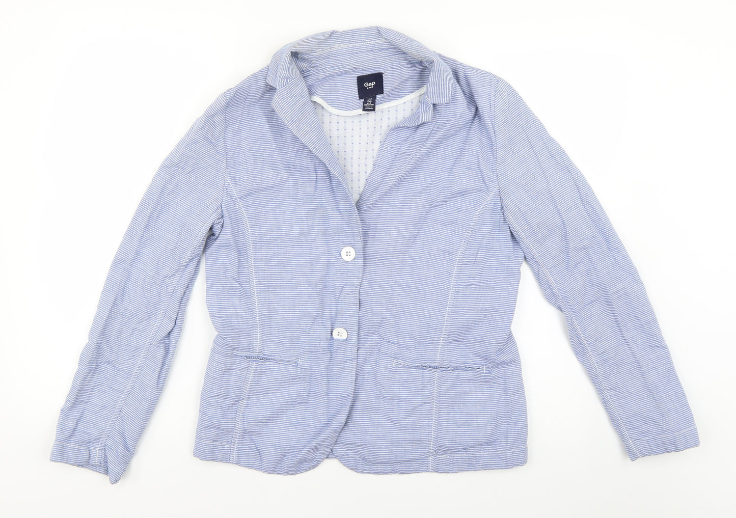 Gap Womens Blue Striped  Jacket Blazer Size 12
