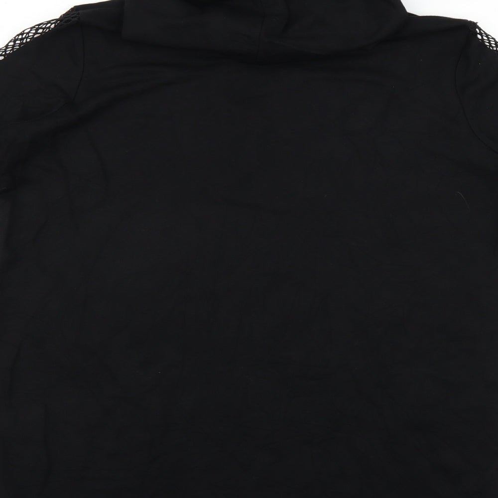 Select Womens Black Geometric  Pullover Hoodie Size 14