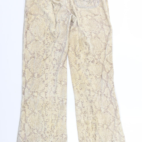 Lipsy Womens Beige Geometric  Jogger Trousers Size 6 L27 in