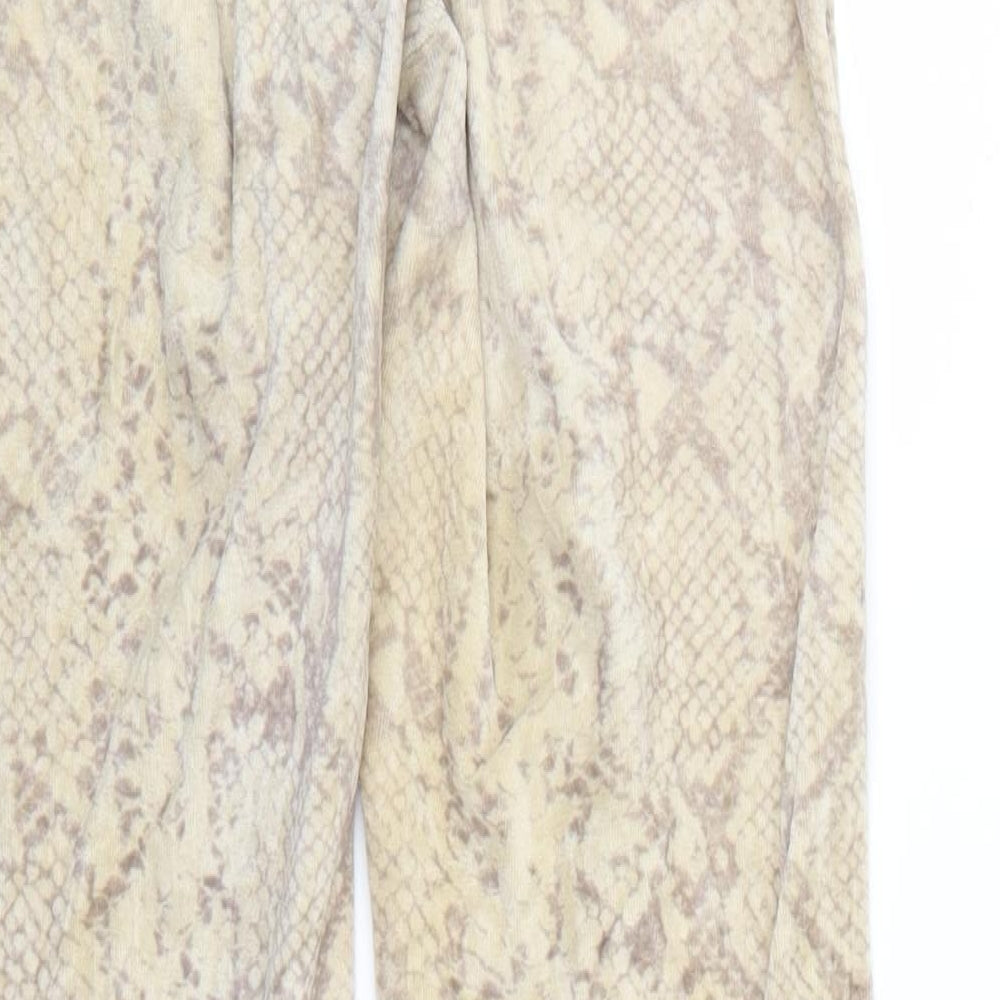 Lipsy Womens Beige Geometric  Jogger Trousers Size 6 L27 in