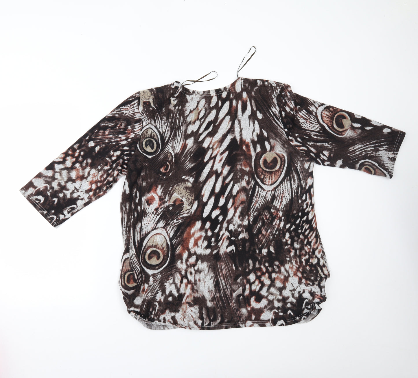 Simply Stock Shop Womens Beige Animal Print  Basic Blouse Size XL