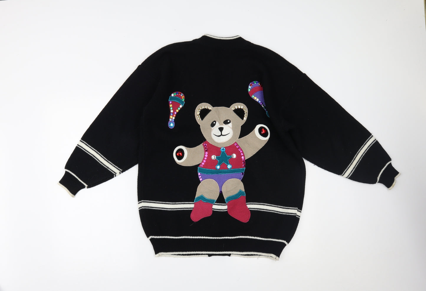 Preworn Womens Black   Cardigan Jumper Size 10