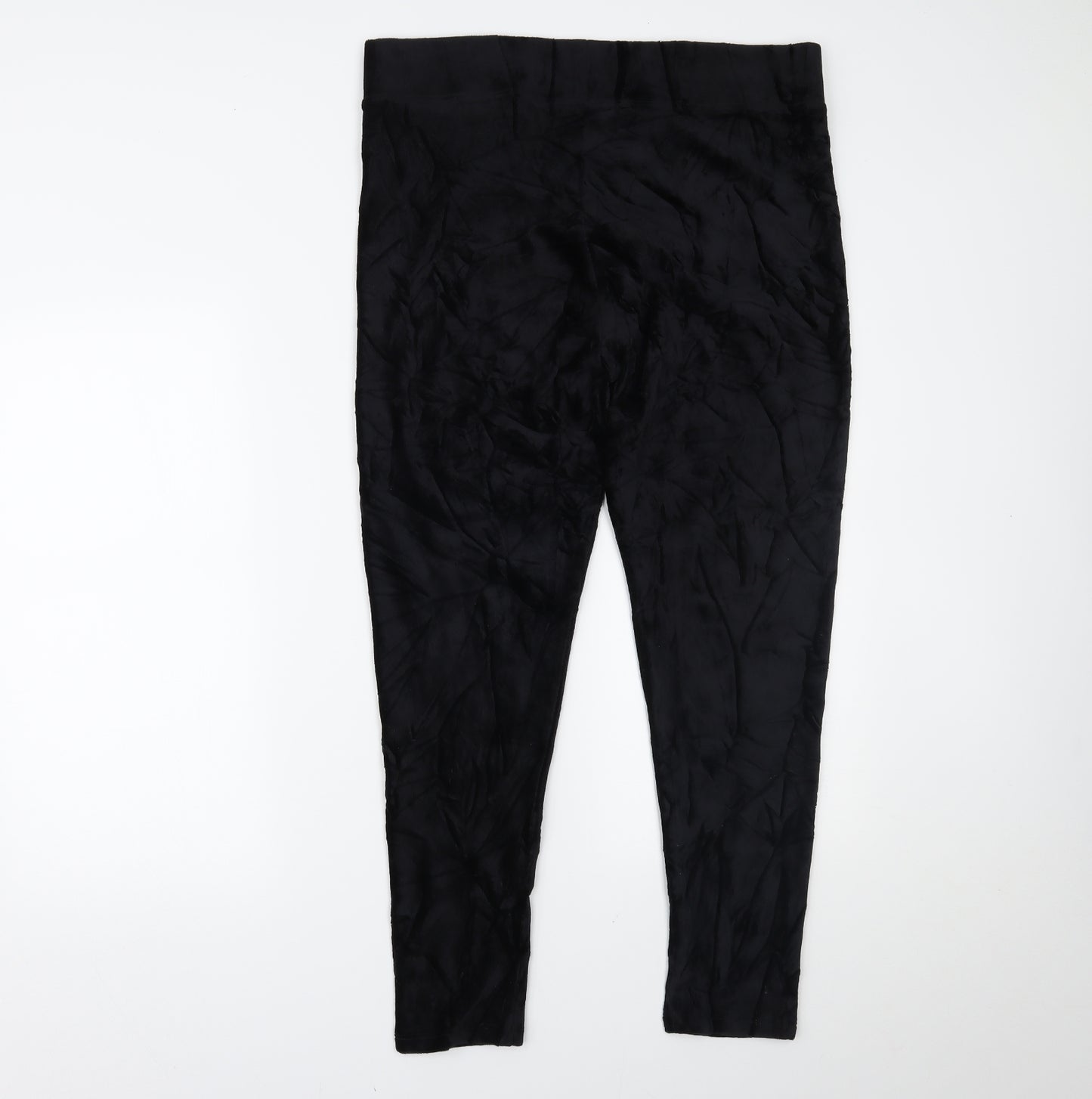 Marks and Spencer Womens Black  Velour  Leggings Size 18 L26 in