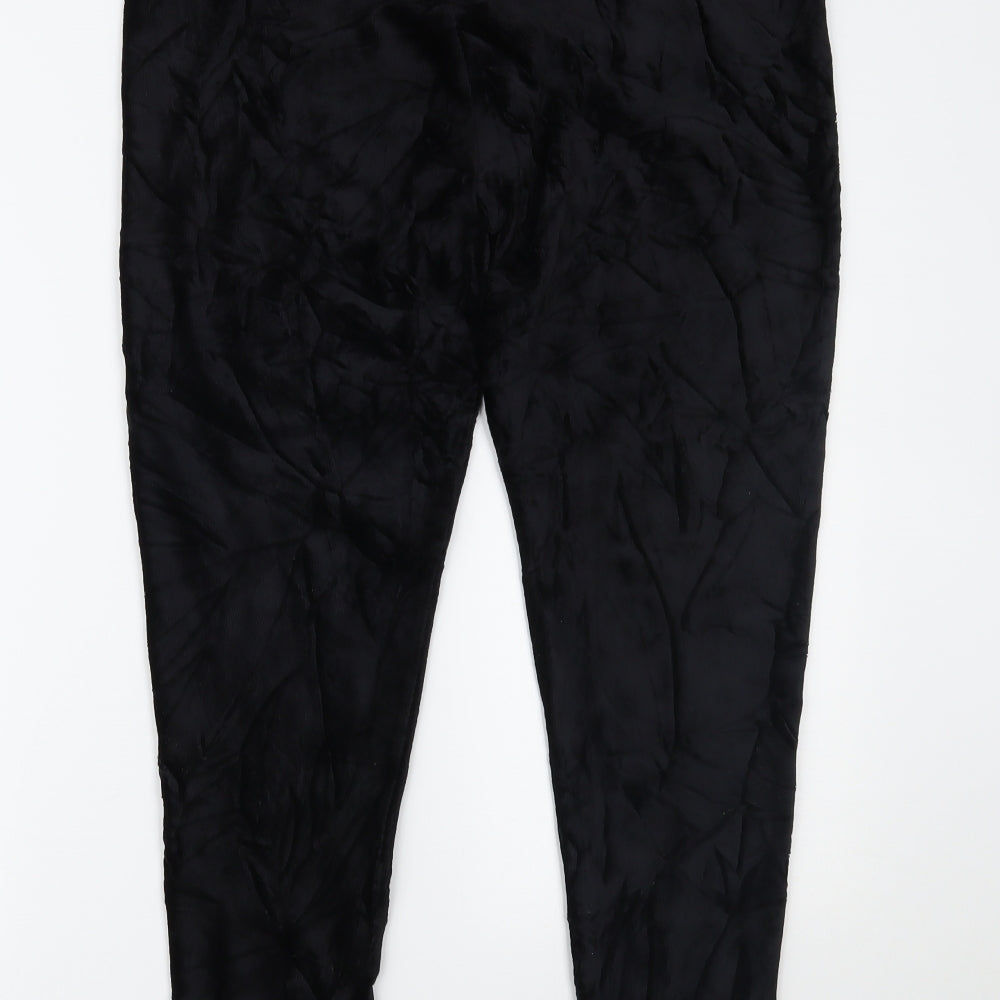Marks and Spencer Womens Black  Velour  Leggings Size 18 L26 in