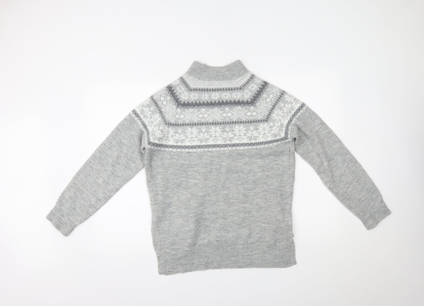 George Womens Grey Fair Isle  Pullover Jumper Size 10