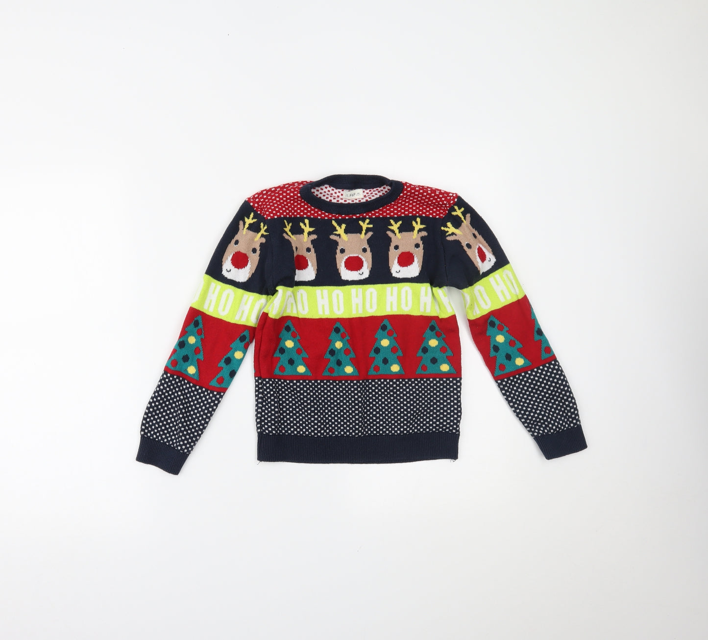 F&F Boys Multicoloured   Pullover Jumper Size 5-6 Years  - christmas