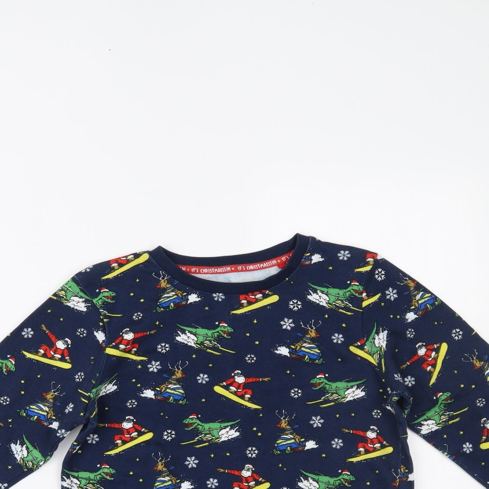 TU Boys Blue   Pullover Jumper Size 12 Years  - christmas