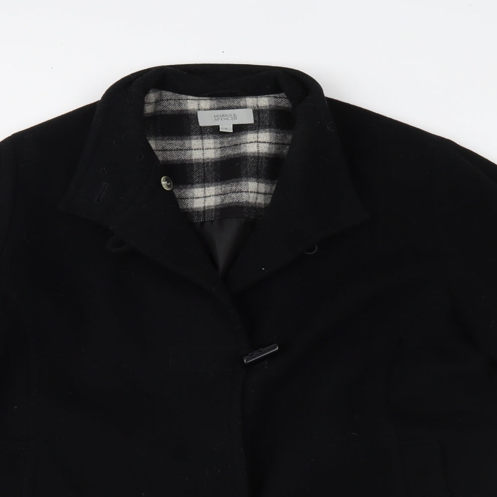 Marks and Spencer Womens Black   Overcoat Coat Size 18