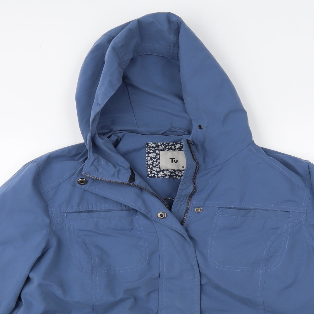 TU Womens Blue   Overcoat Coat Size 12