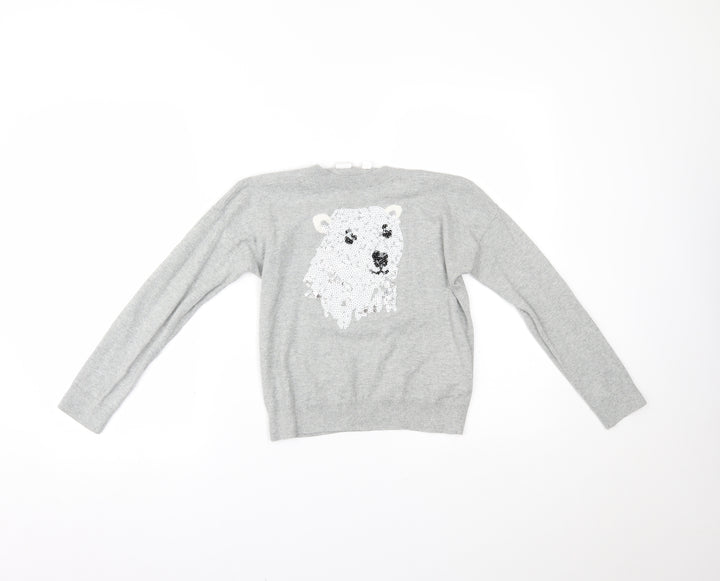 Gap Girls Grey Pullover Jumper Size 10-11 Years