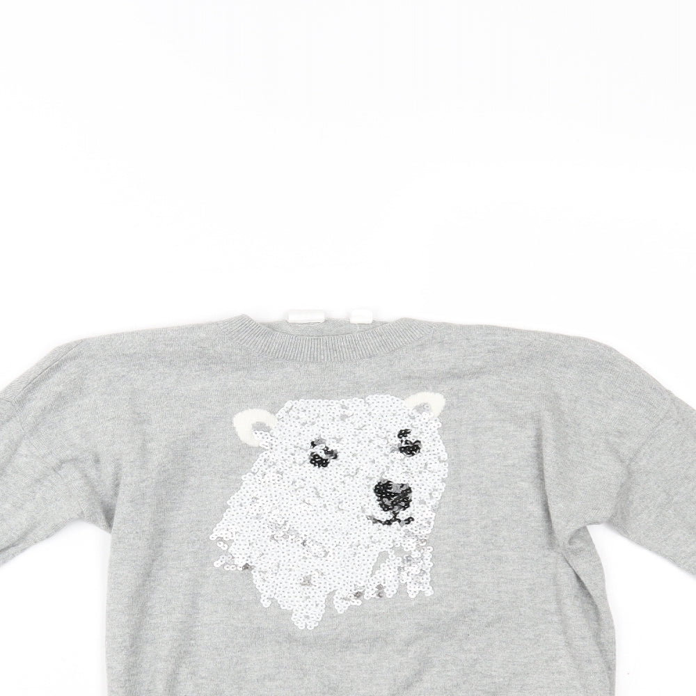 Gap Girls Grey   Pullover Jumper Size 10-11 Years