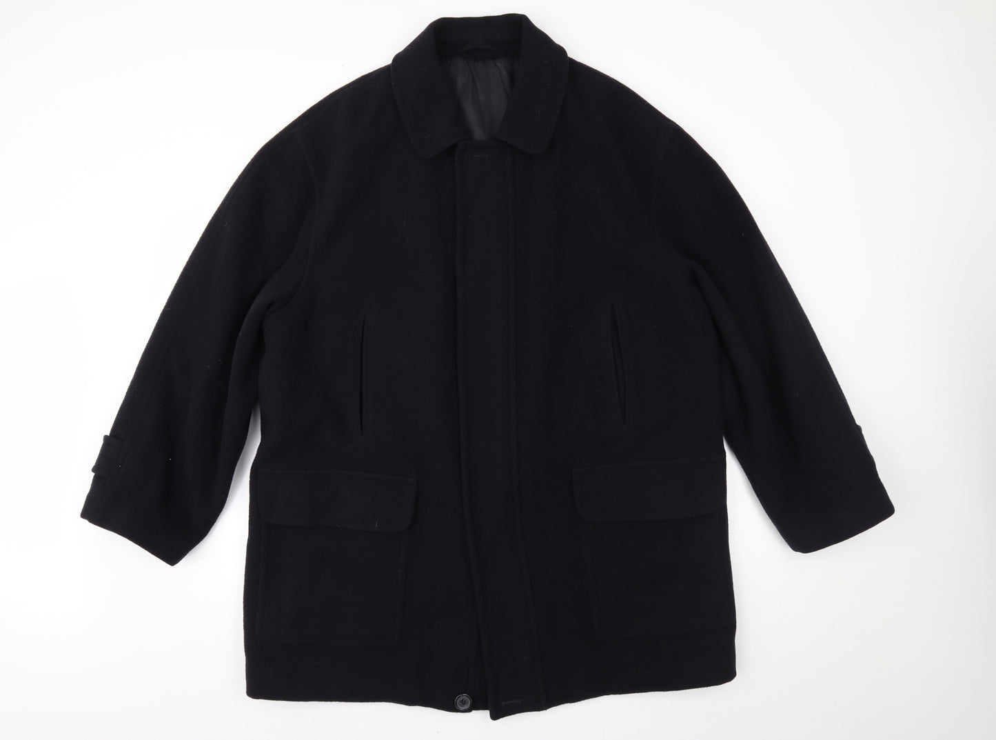 Marks and Spencer Mens Black   Overcoat Coat Size L