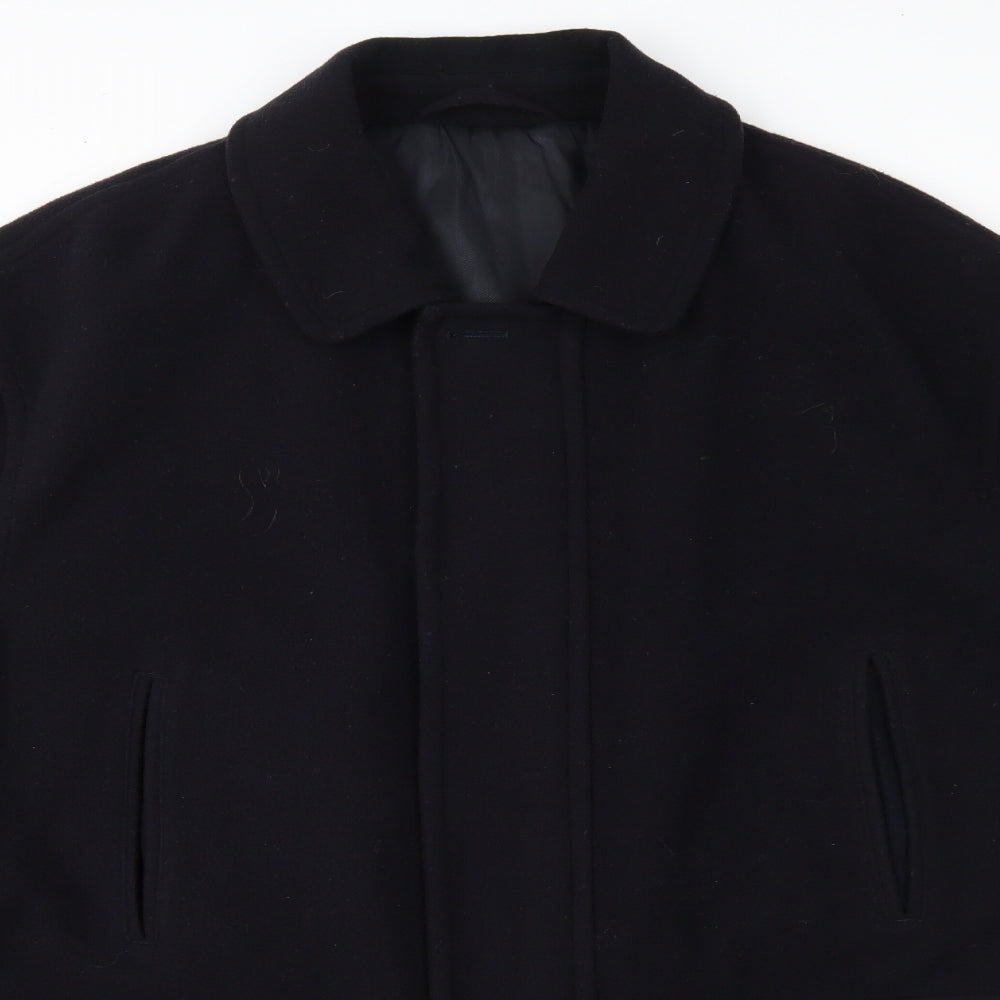 Marks and Spencer Mens Black   Overcoat Coat Size L