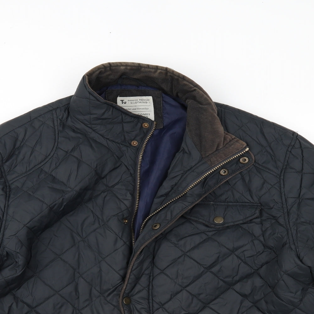 TU Mens Blue   Puffer Jacket Coat Size XL