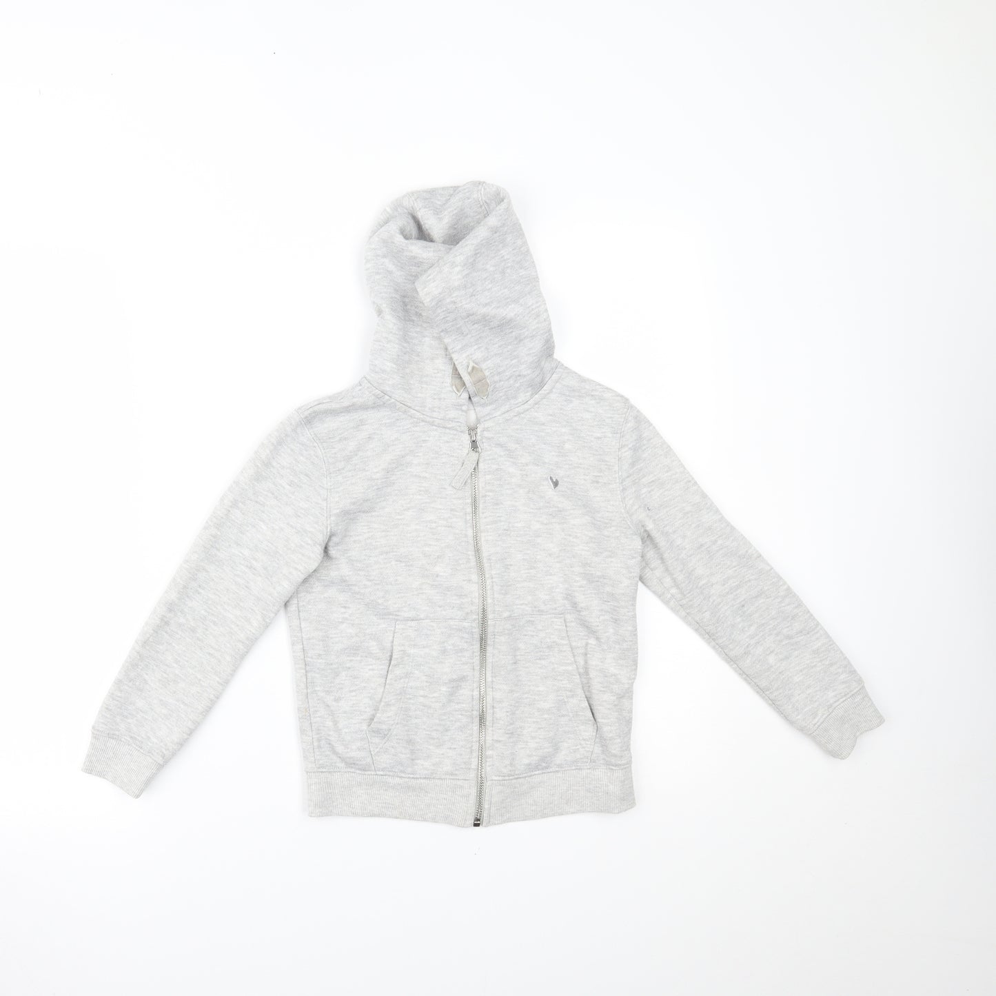 Matalan Girls Grey   Full Zip Hoodie Size 8 Years