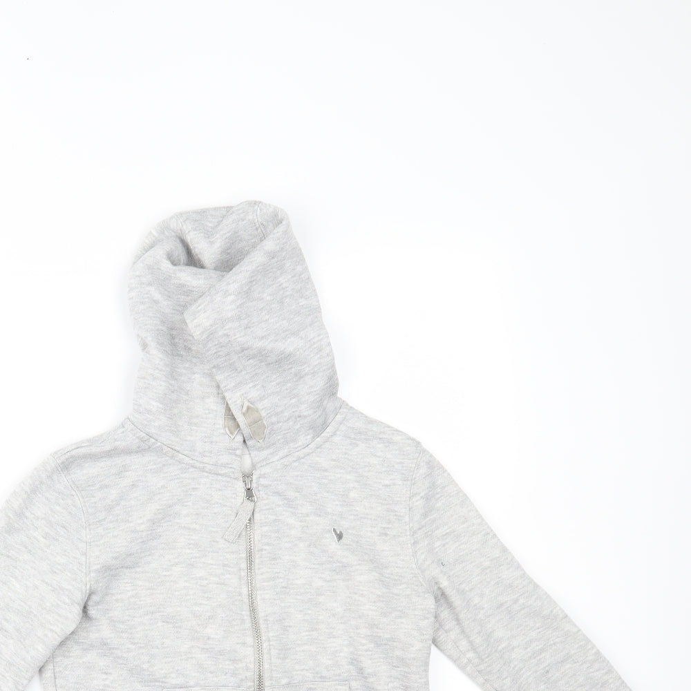 Matalan Girls Grey   Full Zip Hoodie Size 8 Years