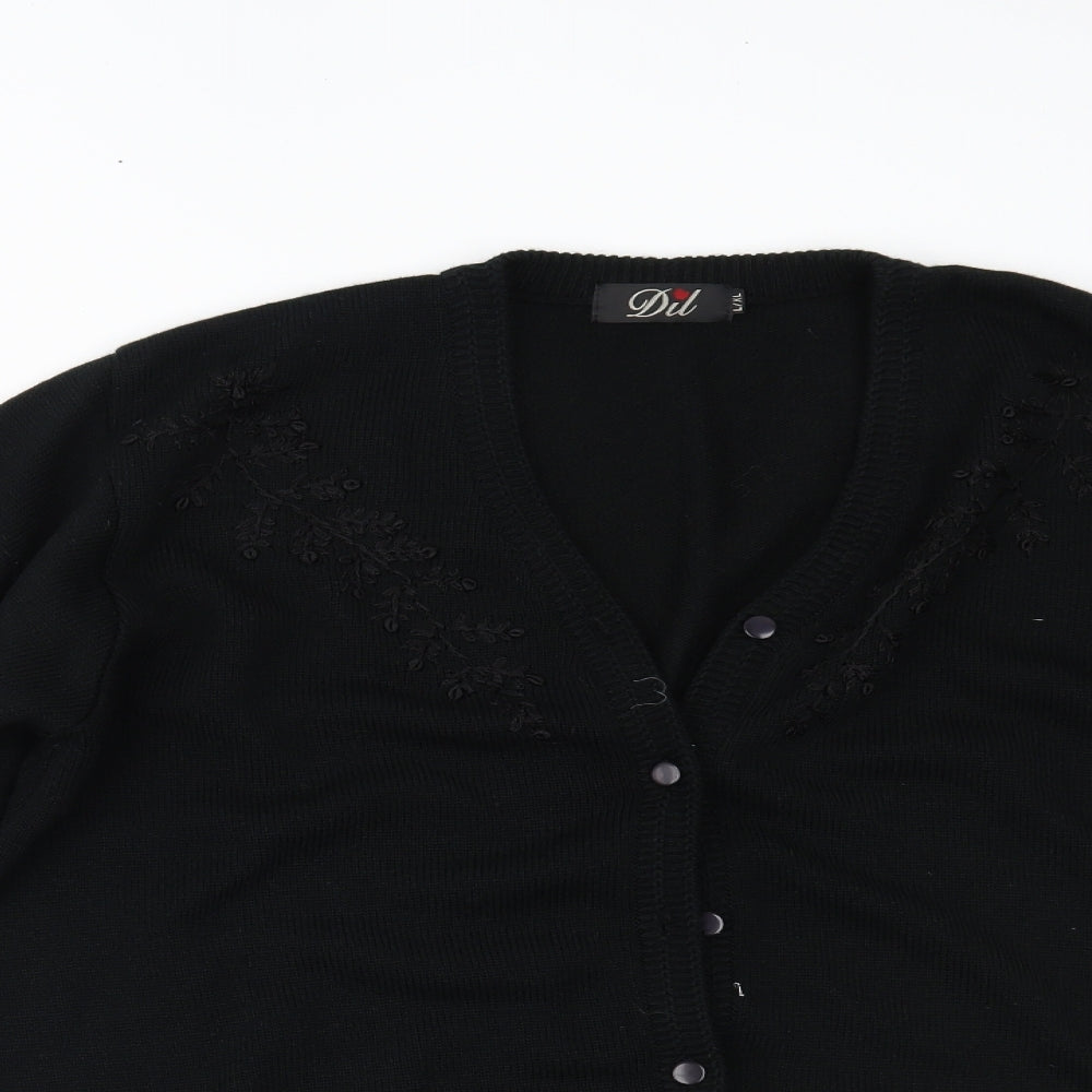 Dil Womens Black   Cardigan Jumper Size XL