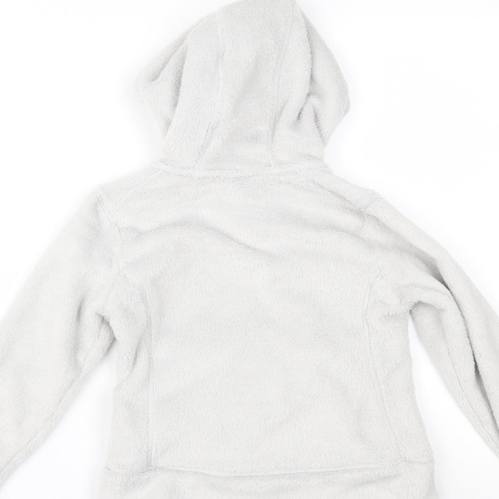 DECATHLON Girls White   Full Zip Hoodie Size 8 Years