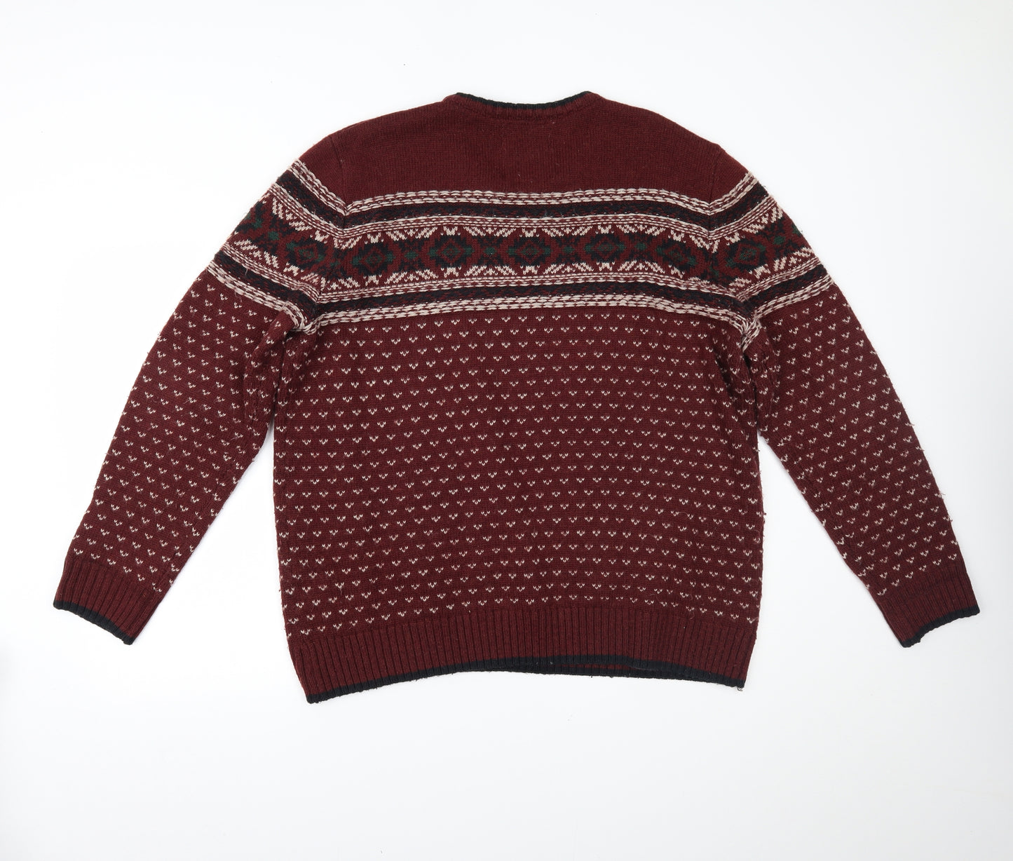 Easy Mens Multicoloured Fair Isle  Pullover Jumper Size XL