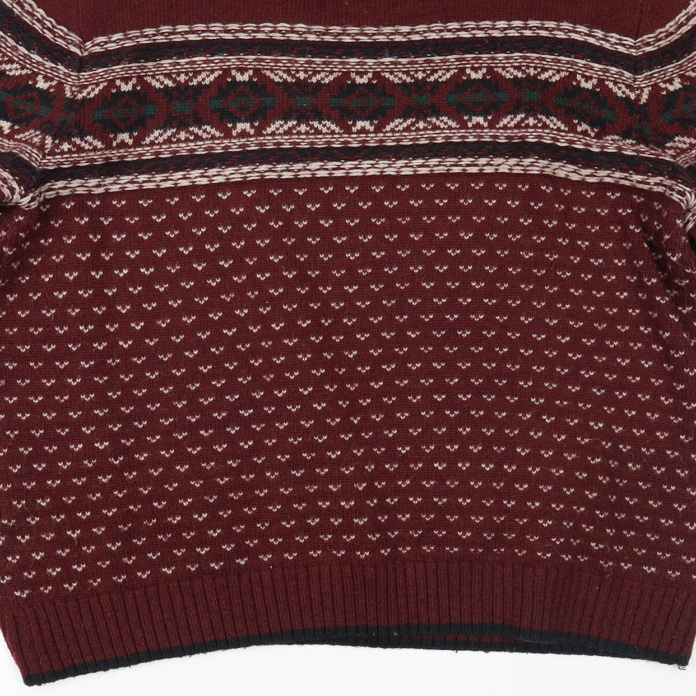 Easy Mens Multicoloured Fair Isle  Pullover Jumper Size XL
