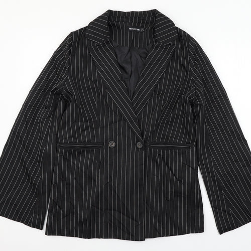 PRETTYLITTLETHING Womens Black   Jacket Blazer Size 8