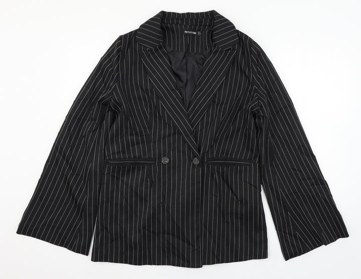 PRETTYLITTLETHING Womens Black   Jacket Blazer Size 8
