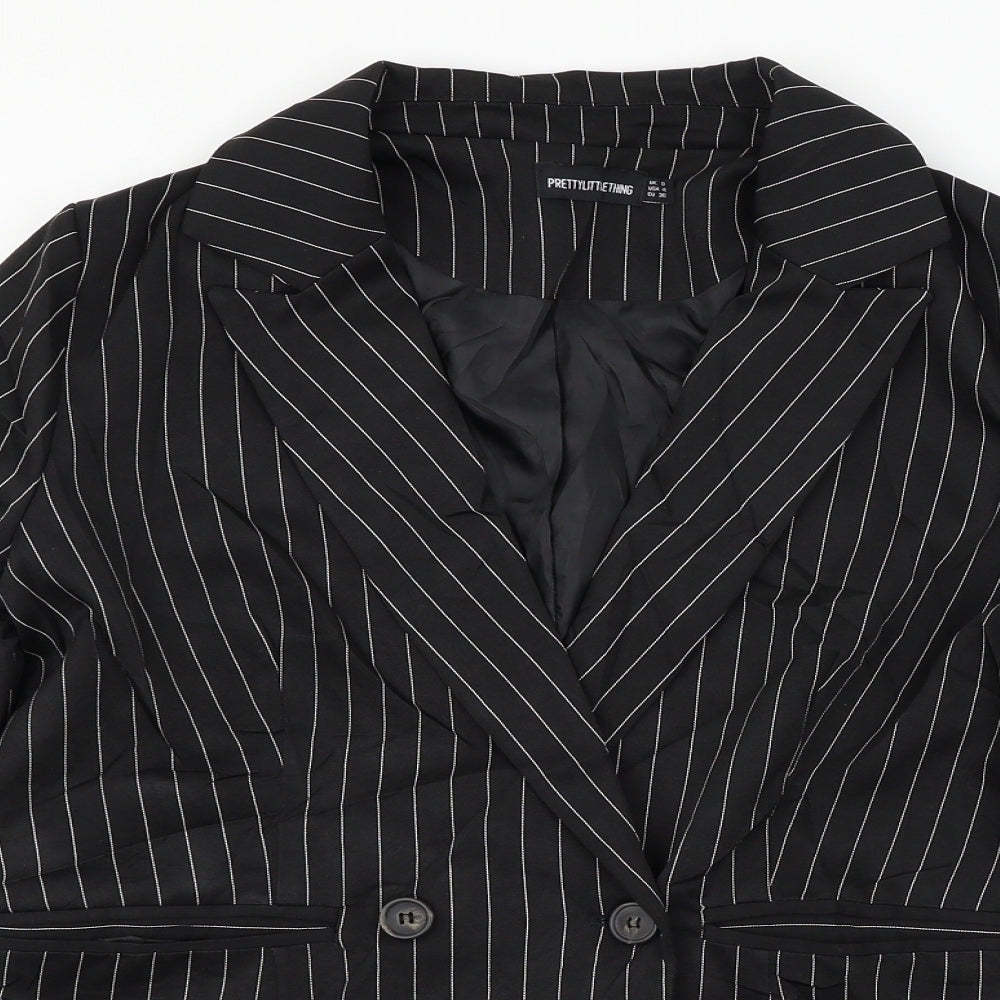 PRETTYLITTLETHING Womens Black   Jacket Blazer Size 8