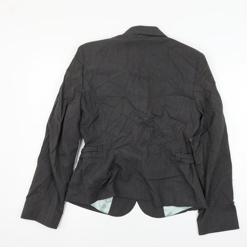NEXT Womens Grey Striped  Jacket Suit Jacket Size 12