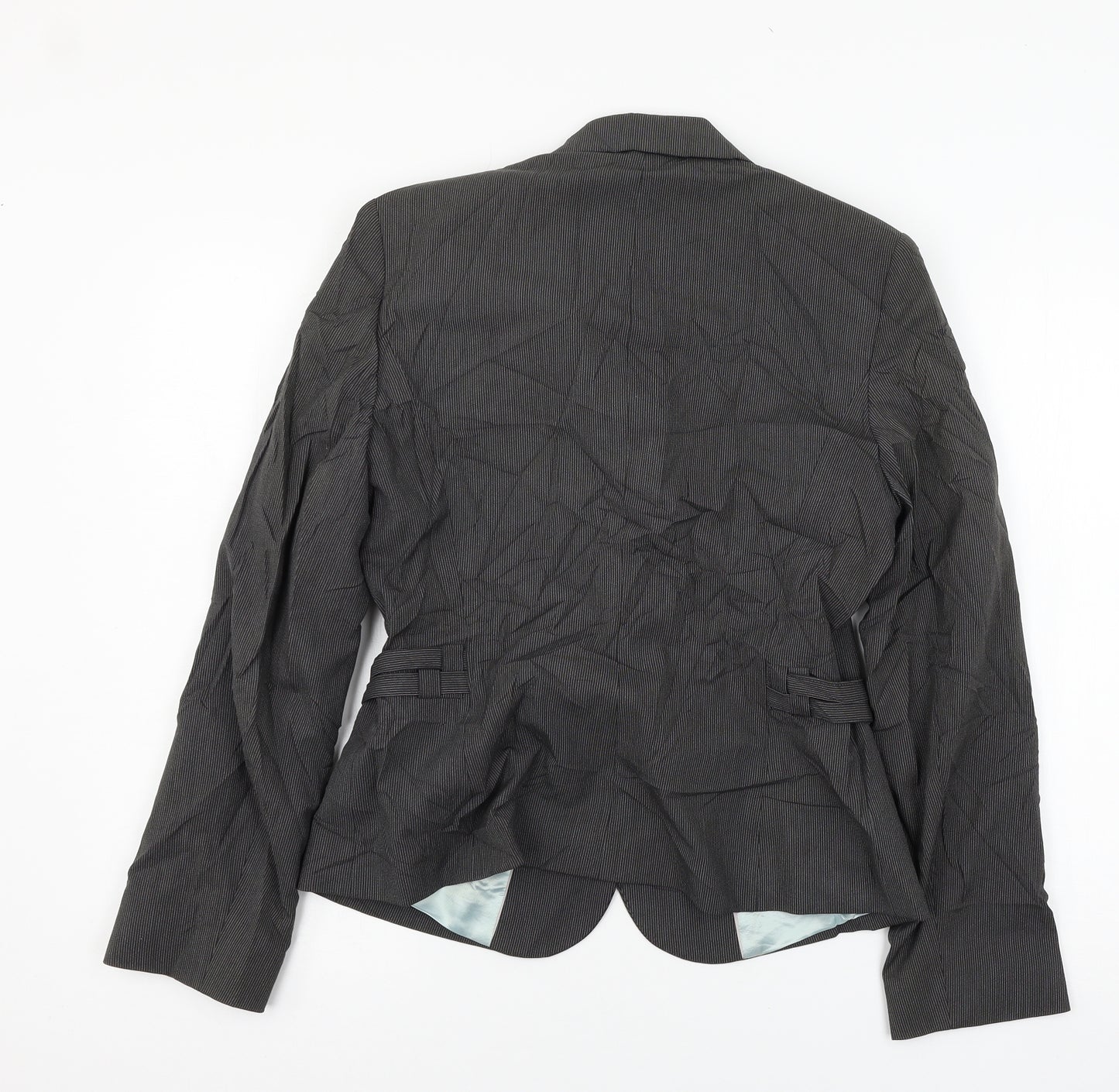 NEXT Womens Grey Striped  Jacket Suit Jacket Size 12