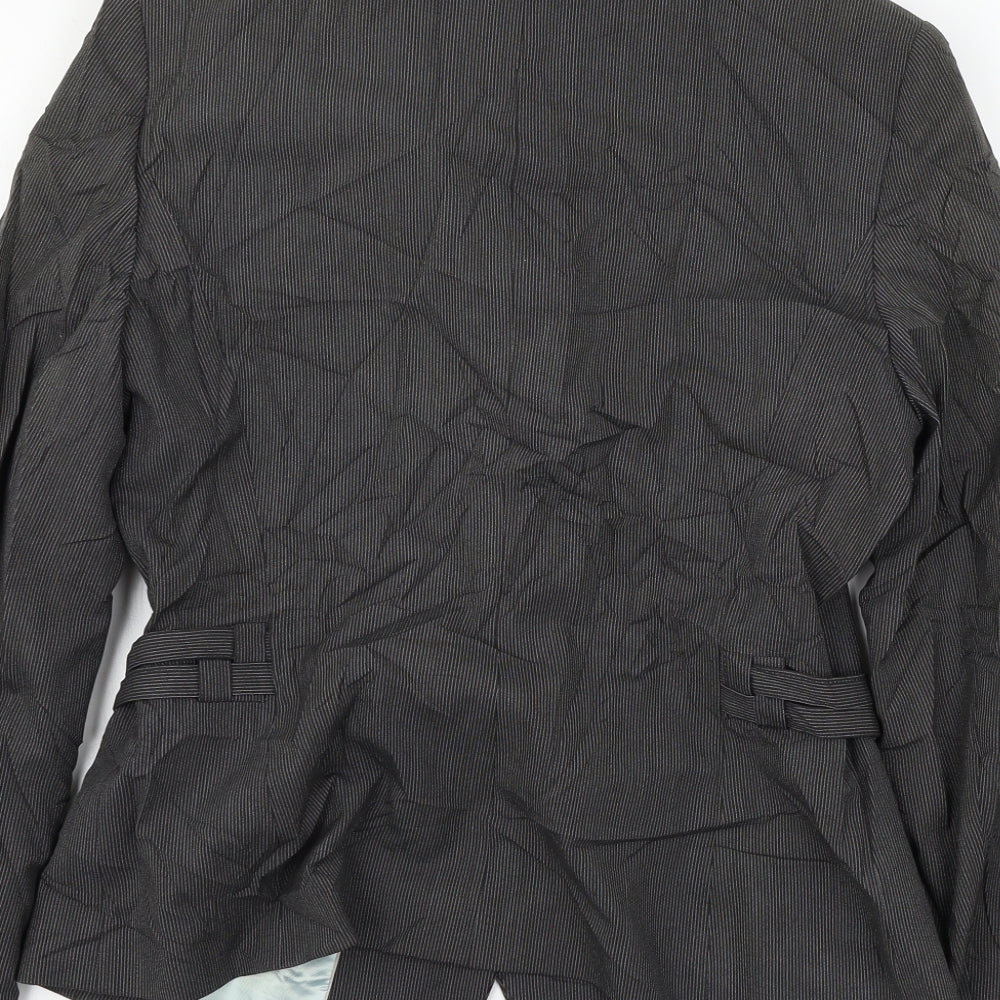 NEXT Womens Grey Striped  Jacket Suit Jacket Size 12