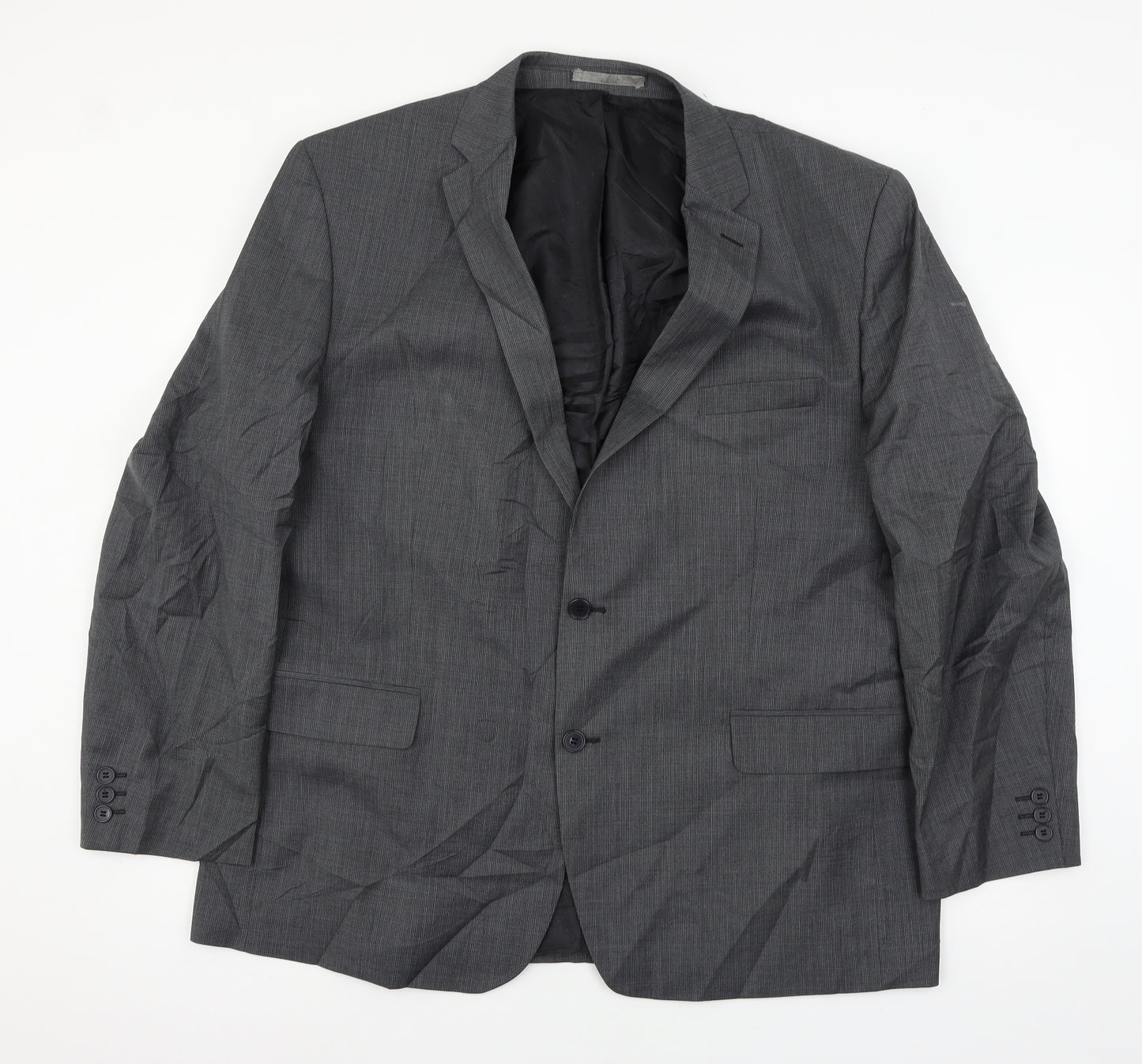 Pierre Cardin Mens Black Striped  Jacket Suit Jacket Size XL