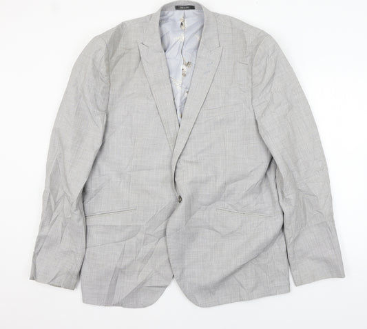 Front view of Primark men’s grey jacket suit jacket, size XL