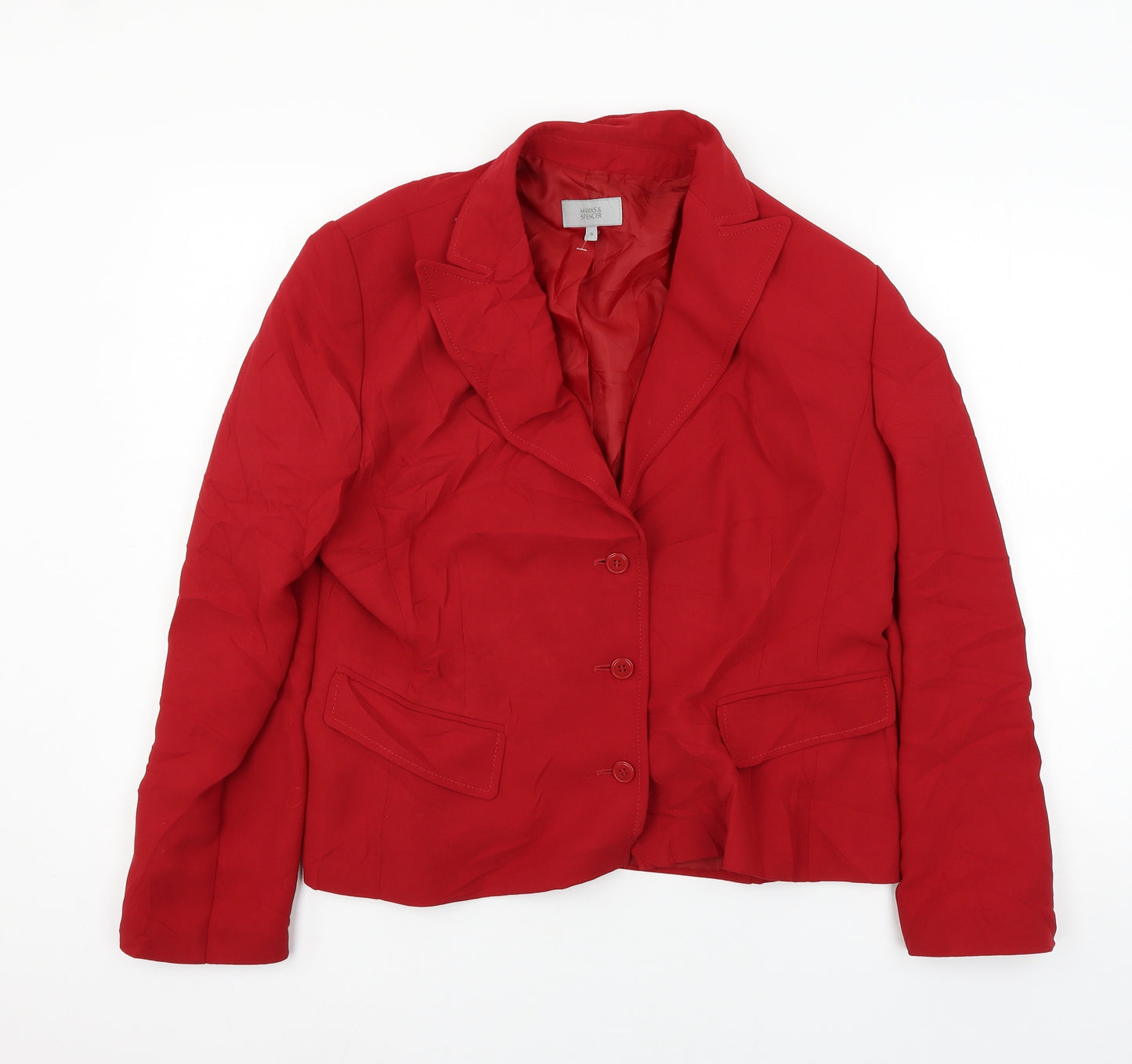 Marks and Spencer Womens Red   Jacket Blazer Size 16