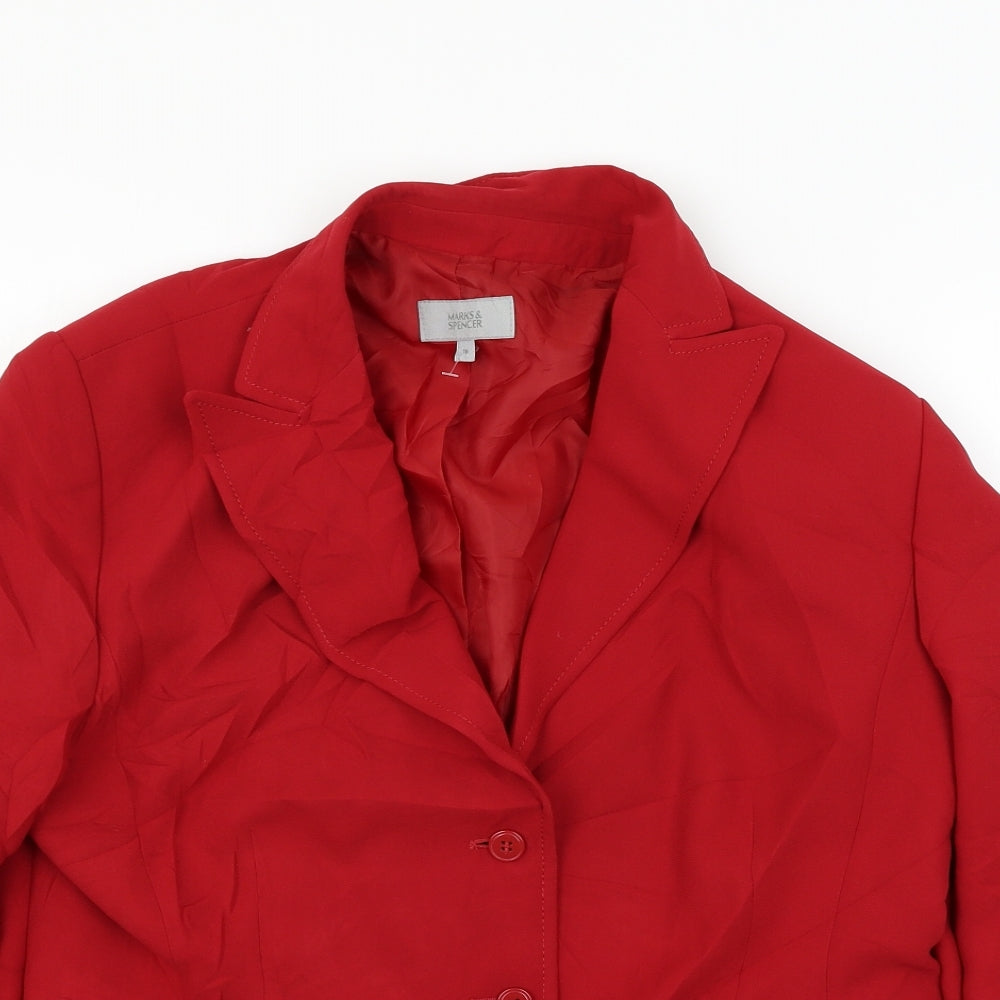Marks and Spencer Womens Red   Jacket Blazer Size 16