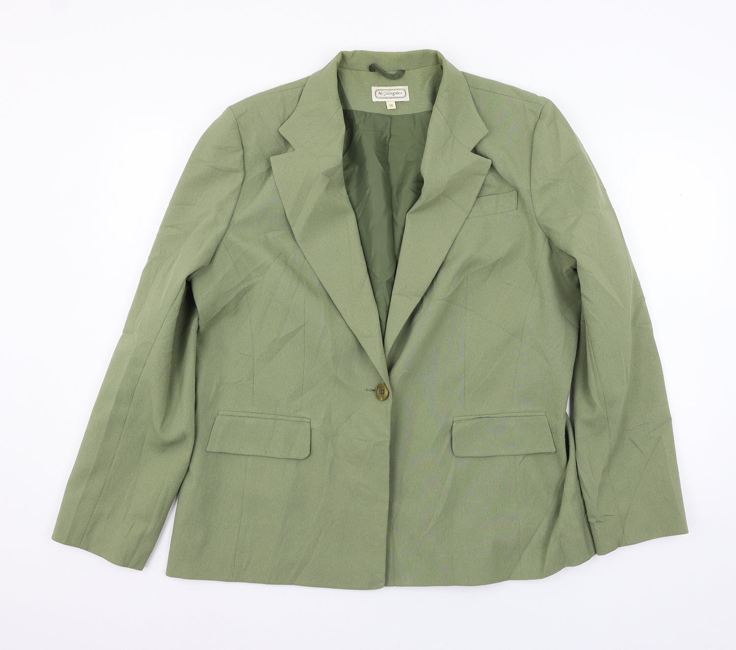 Nightingales Womens Green   Jacket Blazer Size 16