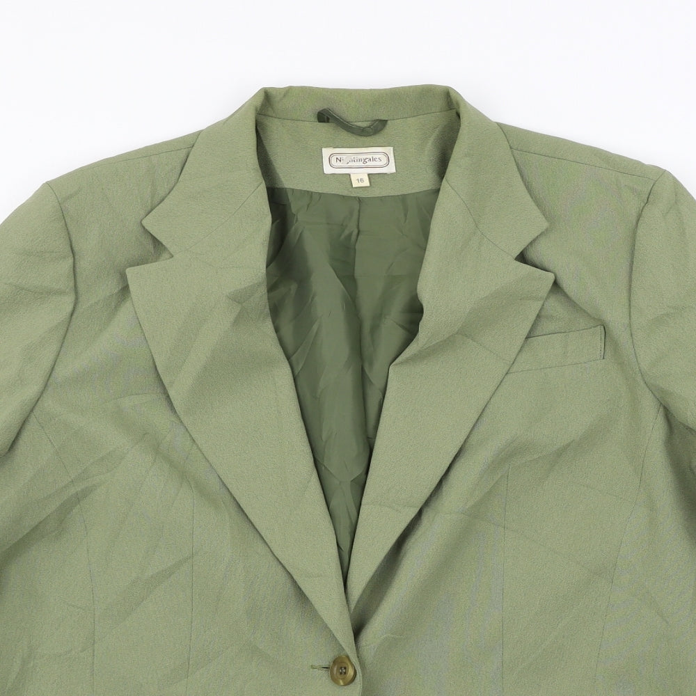Nightingales Womens Green   Jacket Blazer Size 16