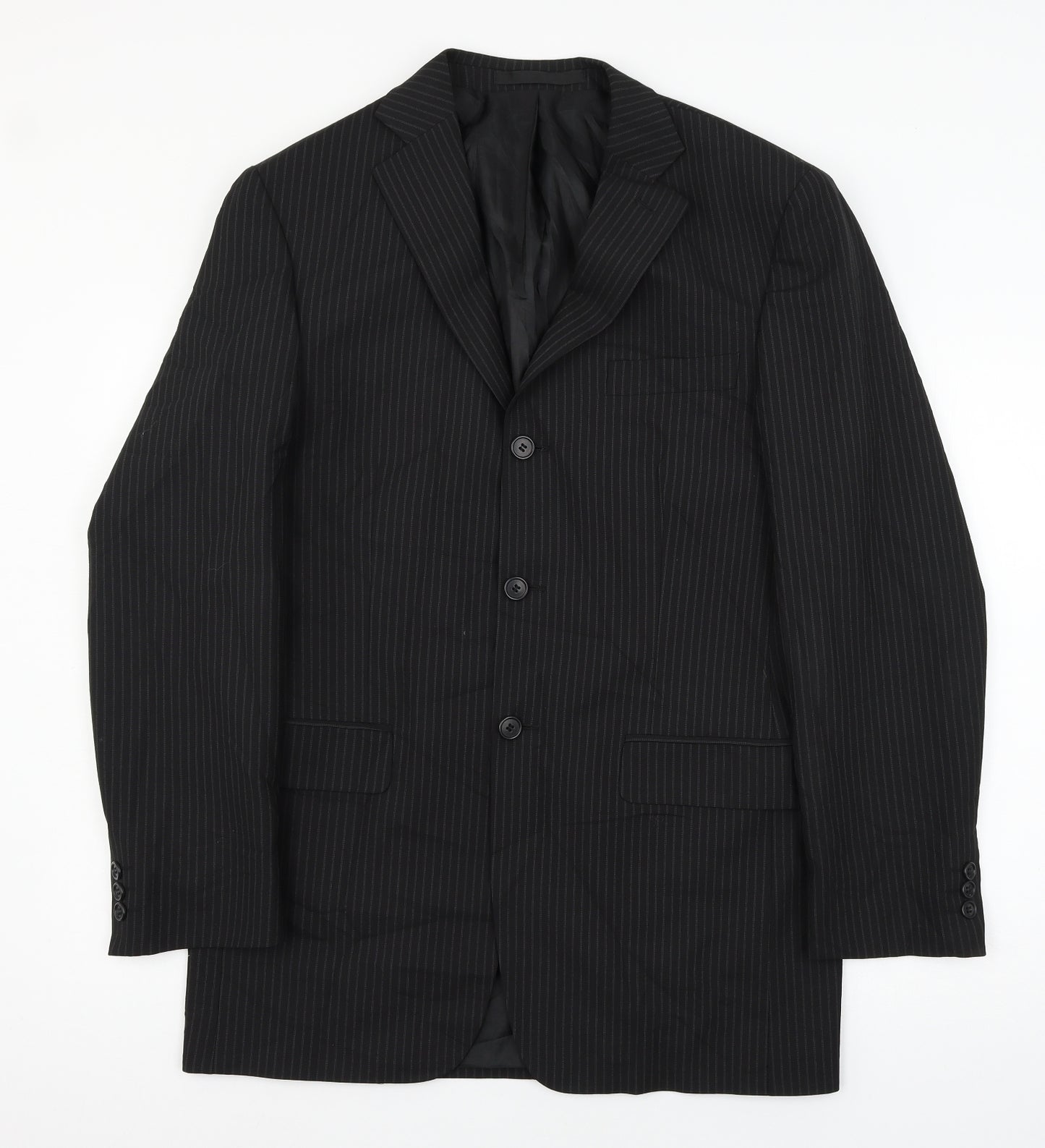Marks and Spencer Mens Black Striped  Jacket Suit Jacket Size M