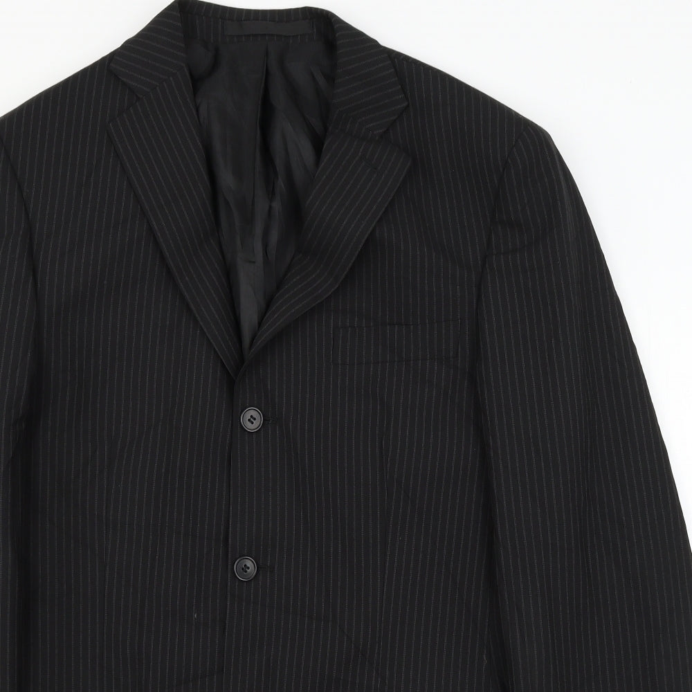 Marks and Spencer Mens Black Striped  Jacket Suit Jacket Size M